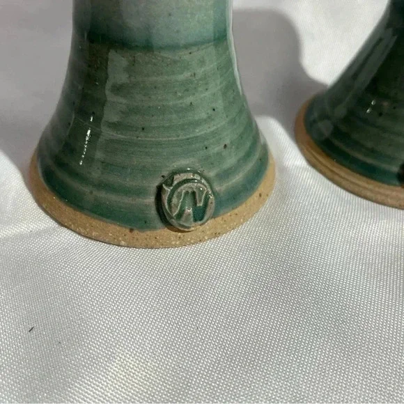 Vintage Handmade Orchid Stoneware Wine Goblet Set of 4 - Picture 4 of 7